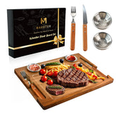 MAVOTER Acacia steak board with full set for restaurant-style steak nights at home