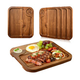 MAVOTER acacia steak plates set for elegant dining and versatile serving