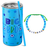 Maxcheck big brother cup 12oz with blue lid and straw for easy sipping