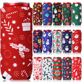 Maxcheck Santa design beer sleeve keeps the 12 oz can festive and grippable.