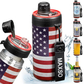 MAXSO Sealed Can Cooler Fizz Lid, top view, keeps fizz fresh for hours.