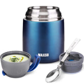 MAXSO Soup Thermo with lid closed shows leakproof seal for travel.