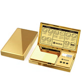 MAXUS digital gram scale with gold cover for precise jewelry weighing.