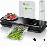 MAXVINI Food Vacuum Sealer front view for compact, mess-free storage.
