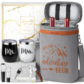 MAYICIVO Mr and Mrs wine tumbler set keeps drinks cold.