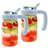 MBSRITY Mason jar pitcher with pour spout for easy iced tea serving