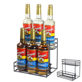 MCSAPIL coffee syrup rack with six bottles keeps syrups organized.
