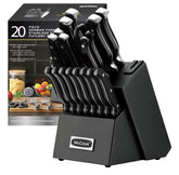 McCook Black Knife Sets with built-in sharpener for easy edge maintenance