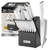 McCook knife set block with built-in sharpener keeps blades organized and ready.
