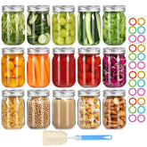 McUpper glass mason jar 16 oz with regular-mouth opening for easy filling and storage