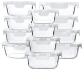 MCIRCO 24-piece glass container set with lids for organized meal prep