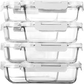 MCIRCO glass 30oz 8-pack container for organized meal prep and transport.