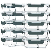 M MCIRCO glass meal prep containers set for organized fridge storage and easy lunches.