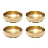 MDEOOSKY mini stainless steel sauce dish in gold, top view for dipping sauces at table.