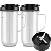 MEET JUICE Magic Bullet cups 22oz tall with handle offer ergonomic grip for on-the-go blends