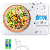 MegaWise precision scale front view enables accurate measurements on a clean kitchen counter.