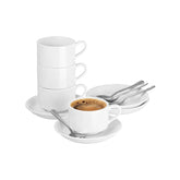 Meichu stackable espresso cups in white, space-saving set for small kitchens.