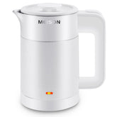 MEISON 0.6L kettle interior view in stainless steel for safe hot water contact.