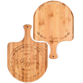 Menesia bamboo pizza peel with handle for easy oven transfers