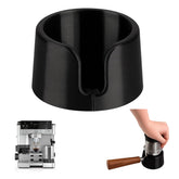 Menethil Luxe Cafe tamper base secures Ninja ES601 portafilter for stable tamping