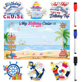 MENIFEND birthday cruise magnet with colorful seaside graphics enhances cabin door visibility for celebrations