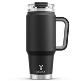 Meoky 32 oz tumbler with handle and straw lid for easy on-the-go sipping.