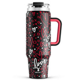 Meoky 40oz tumbler with handle and straw for on-the-go hydration.