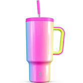 Meoky 40oz tumbler with handle keeps beverages at the desired temperature on the move.