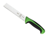 Mercer Culinary Millennia 6-inch produce knife with green handle for precise fruit prep.
