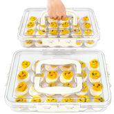 MesRosa deviled egg container with lid for secure transport and display.