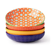 Metahom ceramic pasta bowls with embossed patterns for vibrant dining and easy serving