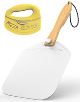Meykwod 12-inch aluminum pizza peel ready for easy oven transfer