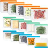 MHSEcoFriendly reusable freezer bags pack contents for organized fridge storage