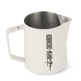 MHW-3BOMBER latte art pitcher with crocodile spout for precise pours.