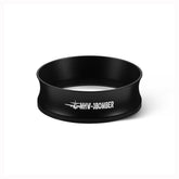 MHW-3BOMBER magnetic dosing ring on a 58mm portafilter for stable dosing.
