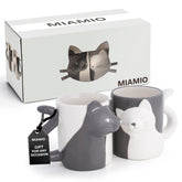 MIAMIO kissing cat mugs set, ideal for sharing hot beverages