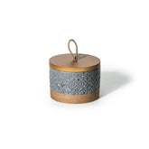 Miamolo jar with lid in gray on countertop for pantry storage