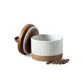 Miamolo small ceramic jar with lid on counter for tidy storage and close access