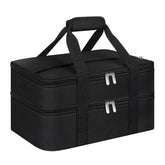 MIAOJIE double insulated casserole carrier black exterior keeps dishes warm or cool