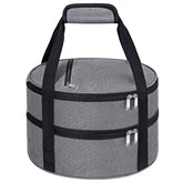 MIAOJIE round casserole carrier front view with roomy interior for hot or cold meals