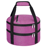 MIAOJIE round double insulated casserole carrier opened to reveal spacious interior for hot servings.