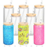 Micellwuu 16oz sublimation snowglobe tumbler with vibrant heat-transfer surface
