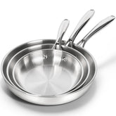 MICHELANGELO 8-inch frying pan with ergonomic handle for precise searing.