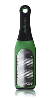Microplane Artisan Parmesan Grater with fine green blade and handle for delicate cheese snow