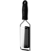 Microplane Gourmet Series grater creates parmesan shavings for topping.
