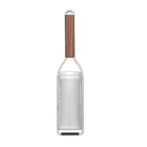 Microplane Master Series wood-handle cheese grater front view for precise zest and fine grating