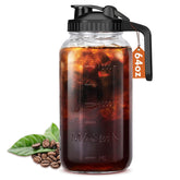 Mihlapi glass pitcher with lid 64oz for versatile beverages and easy pouring.