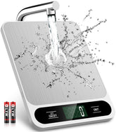 Mik-Nana white food scale with digital display for precise measurements.