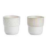 MIKIGEY espresso cups with embossed stripes for stylish mornings