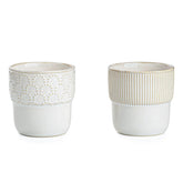 MIKIGEY espresso cups with embossed stripes—perfect for home barista moments.